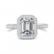 FlyerFit® Platinum Micropave Halo Engagement Ring