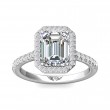 FlyerFit® Platinum Micropave Halo Engagement Ring