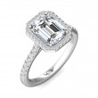 FlyerFit® Platinum Micropave Halo Engagement Ring