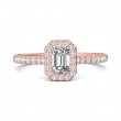 FlyerFit® 18K Pink Gold Micropave Halo Engagement Ring