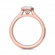 FlyerFit® 18K Pink Gold Micropave Halo Engagement Ring