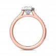 FlyerFit® 14K Pink Gold Shank And White Gold Top Micropave Halo Engagement Ring