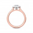 FlyerFit® 18K Pink Gold Shank And White Gold Top Micropave Halo Engagement Ring