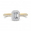 FlyerFit® 14K Yellow and 14K White Gold Micropave Halo Engagement Ring