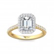 FlyerFit® 14K Yellow and 14K White Gold Micropave Halo Engagement Ring