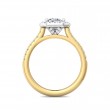 FlyerFit® 14K Yellow and 14K White Gold Micropave Halo Engagement Ring