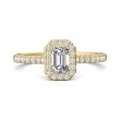 FlyerFit® 14K Yellow Gold Micropave Halo Engagement Ring