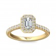 FlyerFit® 14K Yellow Gold Micropave Halo Engagement Ring