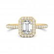 FlyerFit® 14K Yellow Gold Micropave Halo Engagement Ring