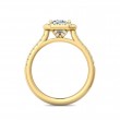 FlyerFit® 18K Yellow Gold Micropave Halo Engagement Ring