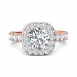 FlyerFit® 18K Pink Gold Shank And White Gold Top Encore Engagement Ring