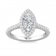 FlyerFit® Platinum Micropave Halo Engagement Ring