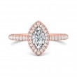 FlyerFit® 18K Pink Gold Micropave Halo Engagement Ring