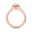 FlyerFit® 18K Pink Gold Micropave Halo Engagement Ring