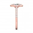 FlyerFit® 18K Pink Gold Micropave Halo Engagement Ring