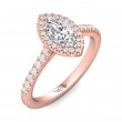 FlyerFit® 18K Pink Gold Micropave Halo Engagement Ring