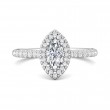 FlyerFit® Platinum Micropave Halo Engagement Ring