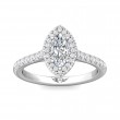 FlyerFit® Platinum Micropave Halo Engagement Ring