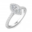 FlyerFit® Platinum Micropave Halo Engagement Ring