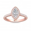 FlyerFit® 14K Pink Gold Micropave Halo Engagement Ring