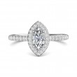 FlyerFit® 14K White Gold Micropave Halo Engagement Ring