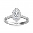 FlyerFit® 14K White Gold Micropave Halo Engagement Ring