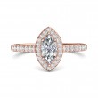 FlyerFit® 14K Pink Gold Micropave Halo Engagement Ring