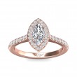 FlyerFit® 14K Pink Gold Micropave Halo Engagement Ring