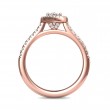 FlyerFit® 14K Pink Gold Micropave Halo Engagement Ring