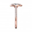 FlyerFit® 14K Pink Gold Micropave Halo Engagement Ring