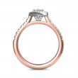 FlyerFit® 14K Pink Gold Shank And White Gold Top Micropave Halo Engagement Ring