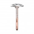 FlyerFit® 14K Pink Gold Shank And White Gold Top Micropave Halo Engagement Ring