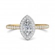 FlyerFit® 14K Yellow and 14K White Gold Micropave Halo Engagement Ring