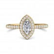 FlyerFit® 18K Yellow Gold Micropave Halo Engagement Ring