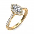 FlyerFit® 18K Yellow Gold Micropave Halo Engagement Ring