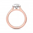 FlyerFit® 14K Pink Gold Shank And White Gold Top Micropave Halo Engagement Ring