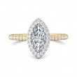 FlyerFit® 14K Yellow and 14K White Gold Micropave Halo Engagement Ring