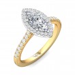 FlyerFit® 14K Yellow and 14K White Gold Micropave Halo Engagement Ring