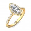 FlyerFit® 14K Yellow Gold Micropave Halo Engagement Ring