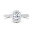 FlyerFit® 14K White Gold Micropave Halo Engagement Ring