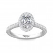 FlyerFit® 14K White Gold Micropave Halo Engagement Ring