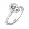 FlyerFit® 14K White Gold Micropave Halo Engagement Ring