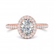 FlyerFit® 14K Pink Gold Micropave Halo Engagement Ring