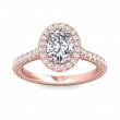 FlyerFit® 14K Pink Gold Micropave Halo Engagement Ring