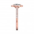 FlyerFit® 14K Pink Gold Micropave Halo Engagement Ring