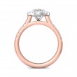 FlyerFit® 18K Pink Gold Shank And White Gold Top Micropave Halo Engagement Ring