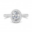 FlyerFit® Platinum Micropave Halo Engagement Ring