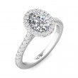 FlyerFit® Platinum Micropave Halo Engagement Ring