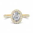 FlyerFit® 14K Yellow Gold Micropave Halo Engagement Ring