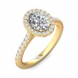 FlyerFit® 14K Yellow Gold Micropave Halo Engagement Ring